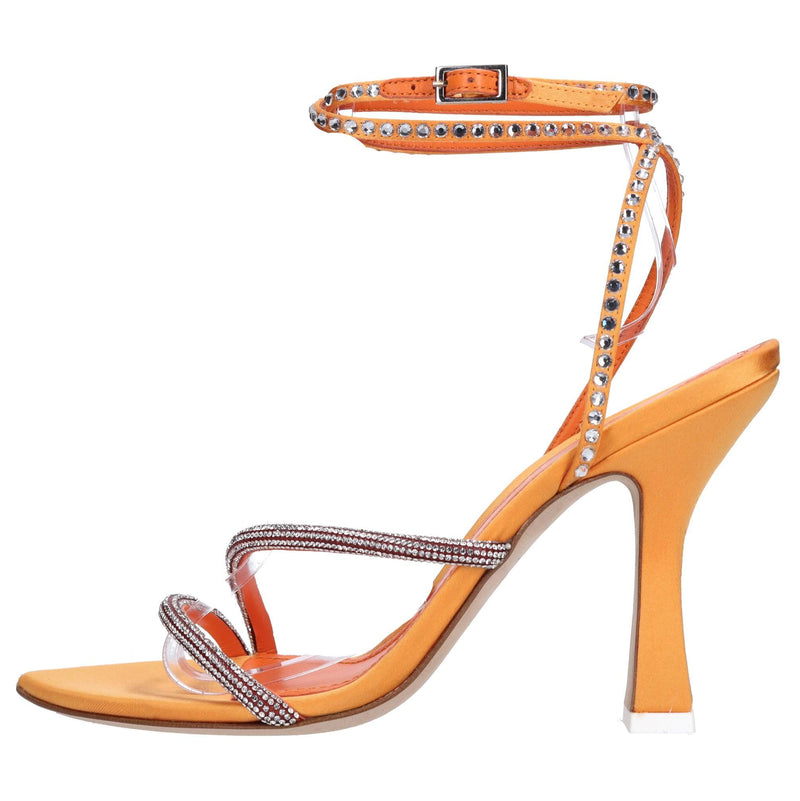 Sandali in tessuto con strass 