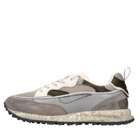 Sneakers in pelle e tessuto 