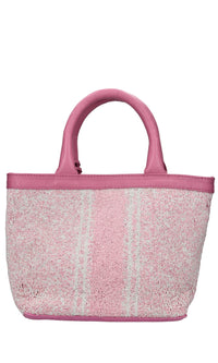 Borsa Mykonos in pelle e perline 