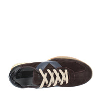 Sneakers in camoscio, tessuto e gomma 
