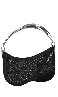 Borsa Spiral Curve in raso e cristalli 