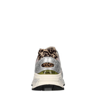 Sneakers in pelle e tessuto 