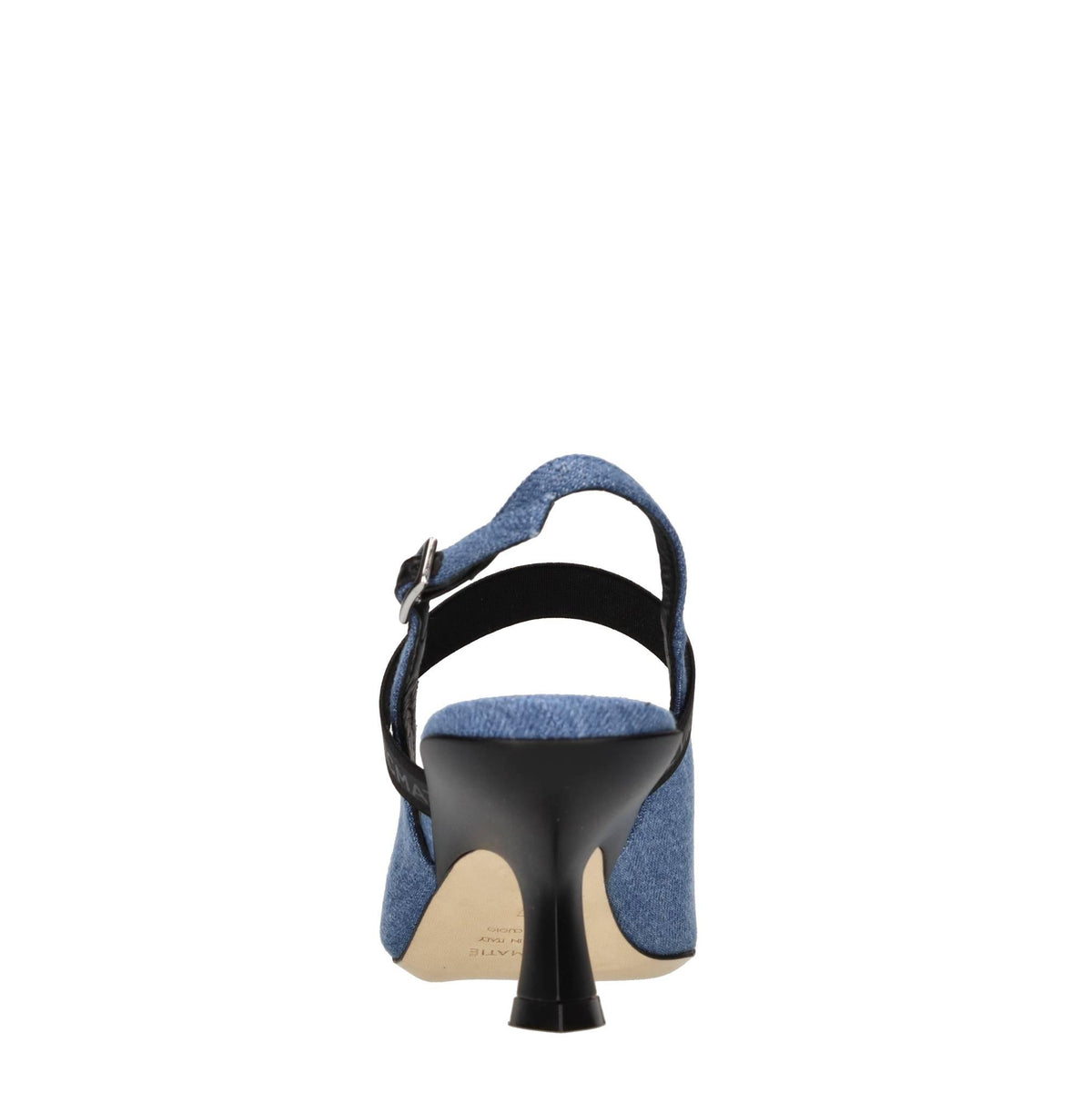Décolleté slingback in denim 