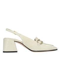 Décolleté slingback in pelle 