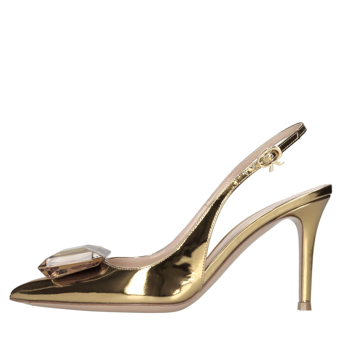 Décolleté slingback in pelle 