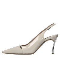 Décolleté slingback blade in pelle 