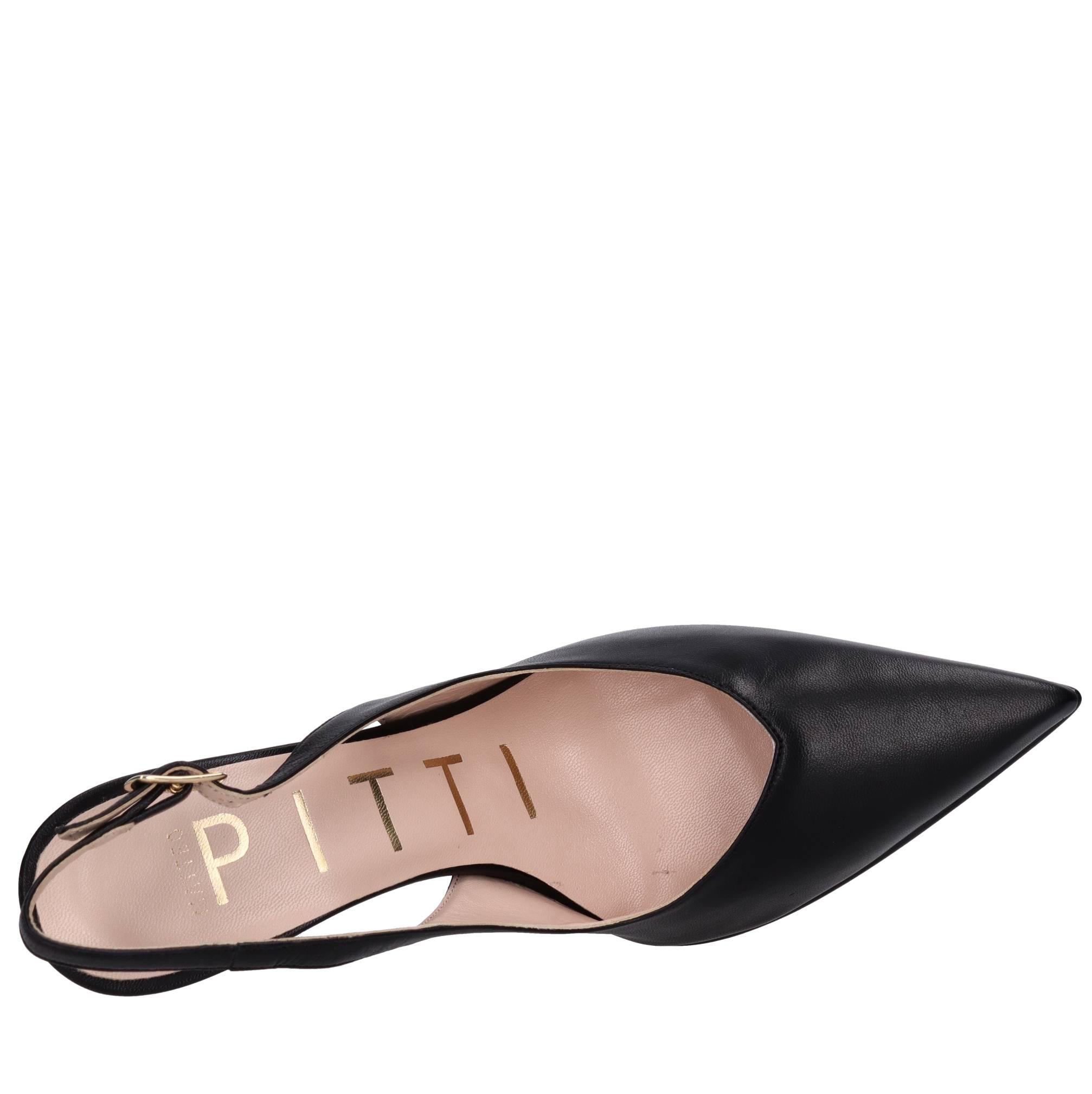 Décolleté slingback in pelle 