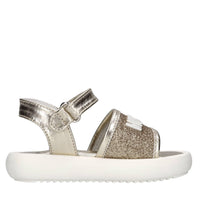 Sandali in pelle e microglitter 