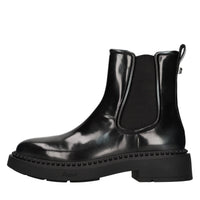 Stivaletti beatles in pelle e tessuto 