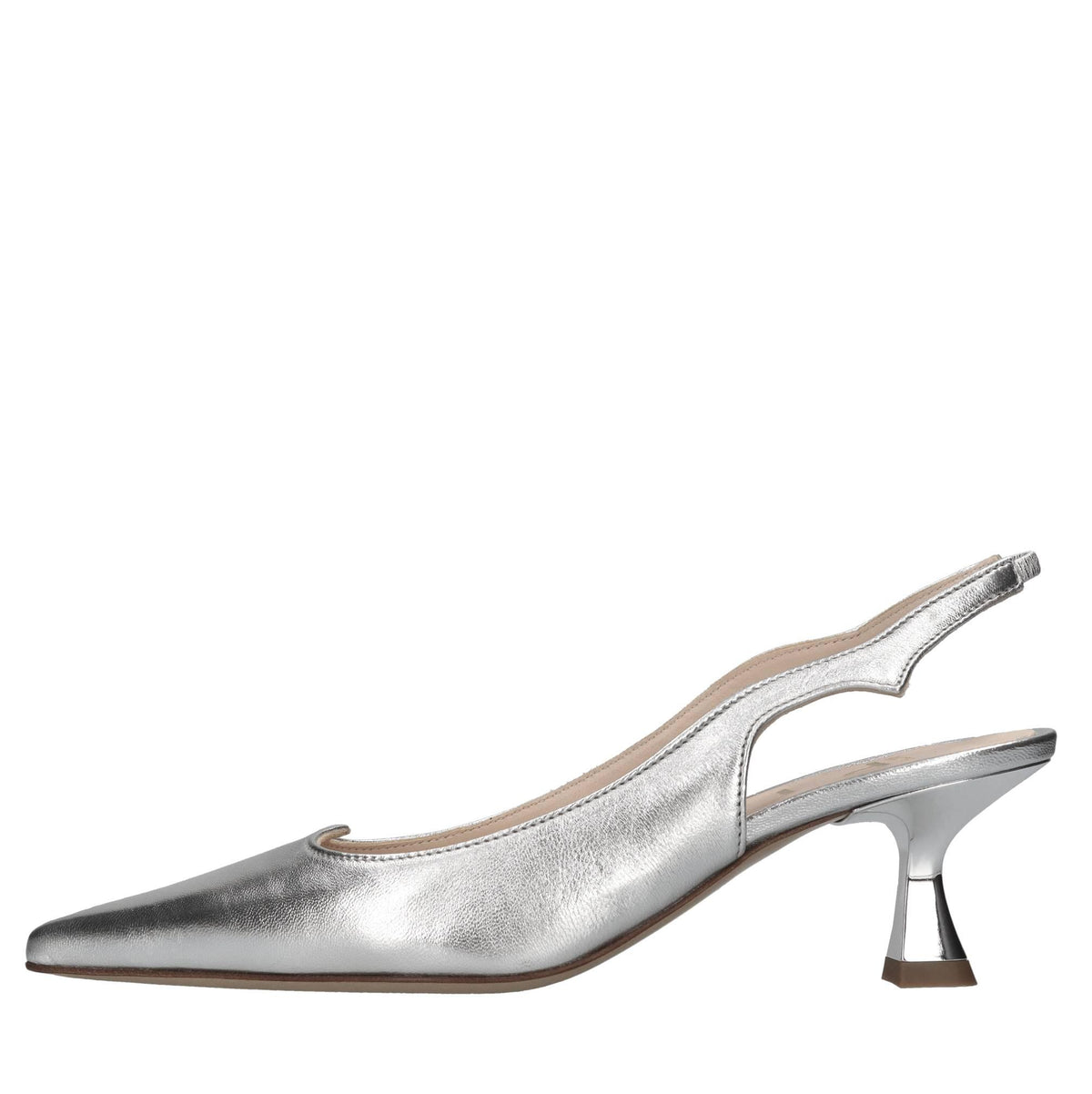 Décolleté slingback in pelle 