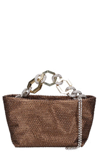 Borsa Jessye in tessuto e strass 