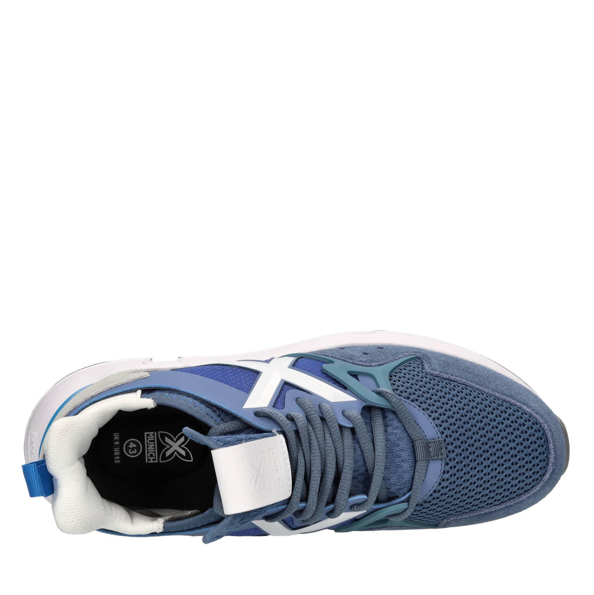 Sneakers in pelle e tessuto 