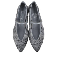 Ballerine in pelle e tessuto 