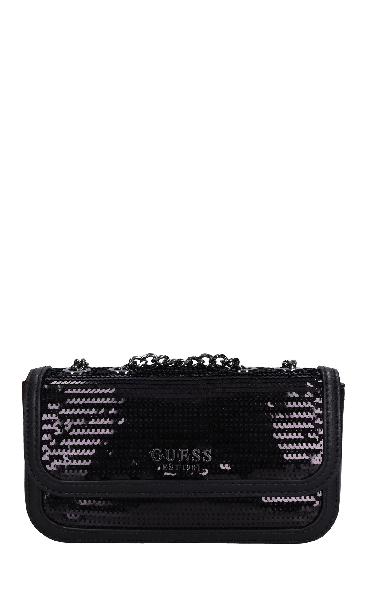 Borsa mini in ecopelle e paillettes 