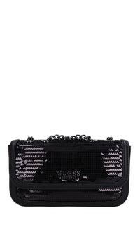 Borsa mini in ecopelle e paillettes 