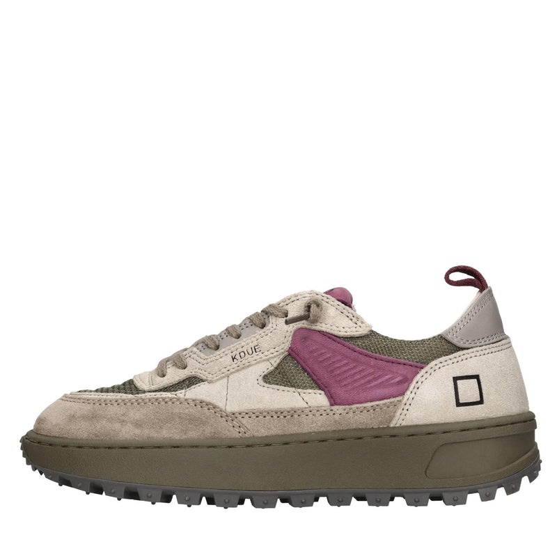 Sneakers in camoscio e tessuto 