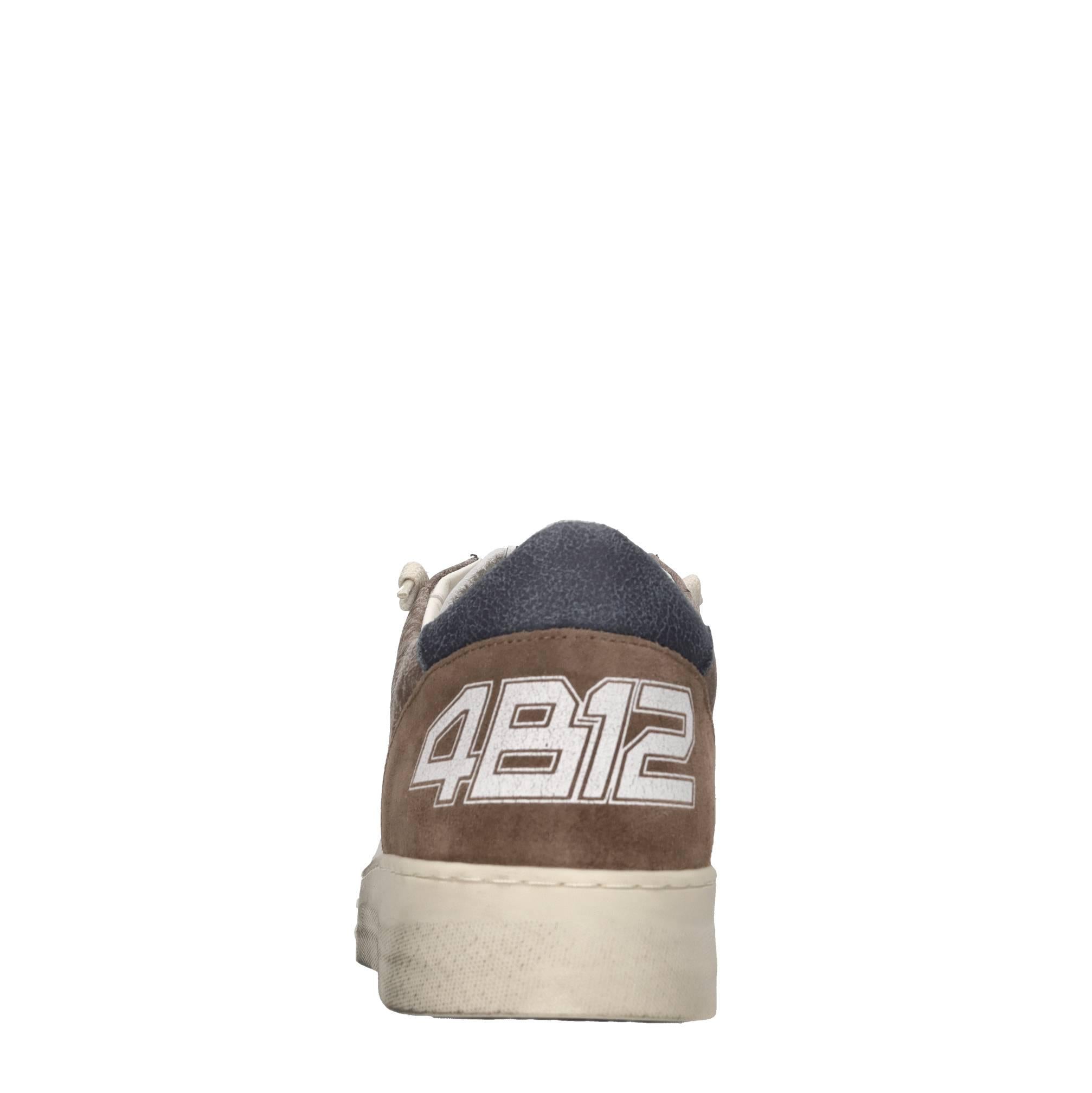 Sneakers in pelle e tessuto 