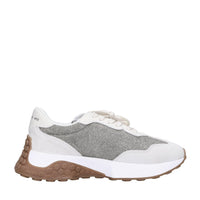 Sneakers in tessuto e camoscio 