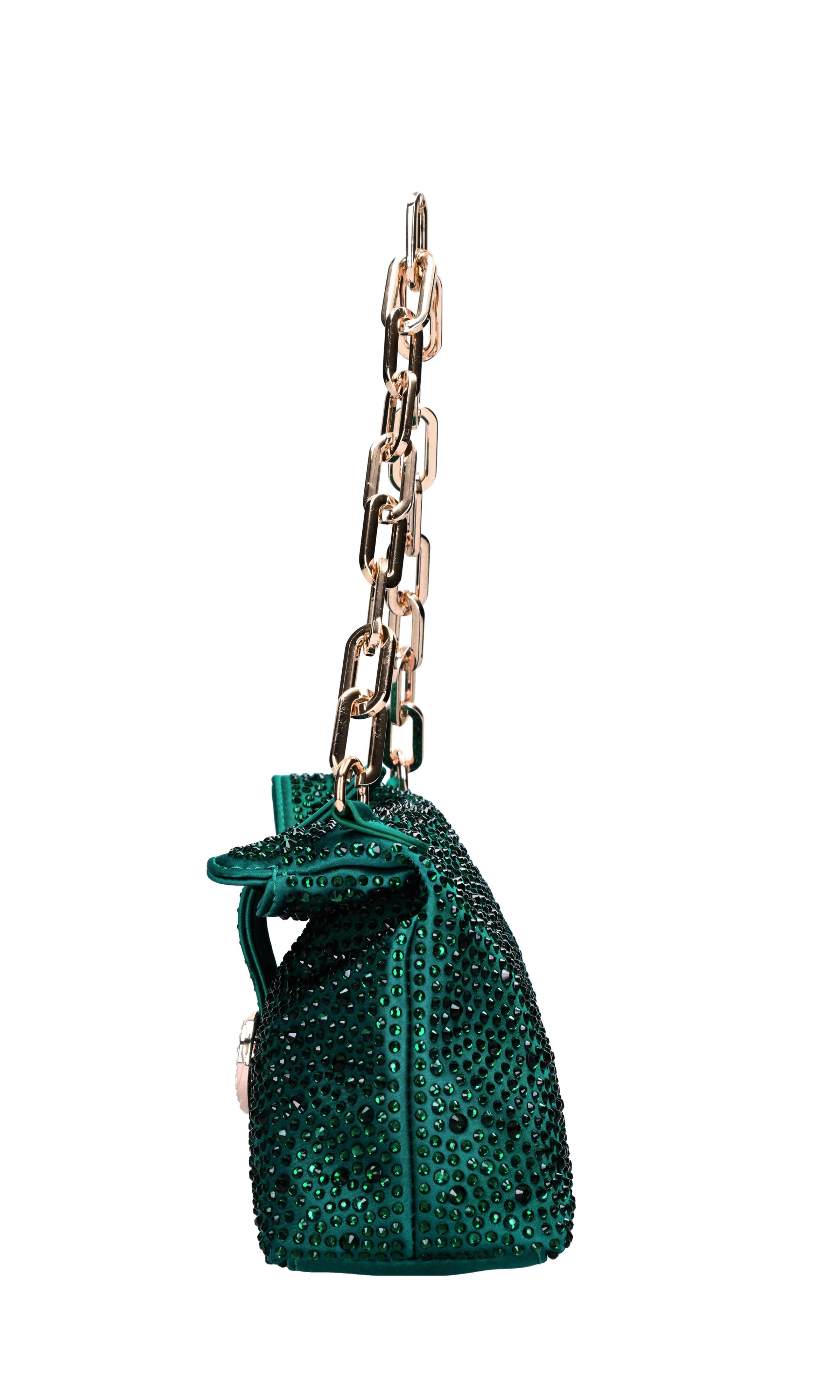 Borsa Night Edition in raso e strass 