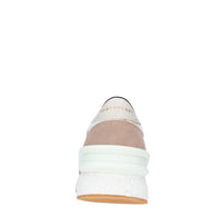 Sneakers in pelle e tessuto 