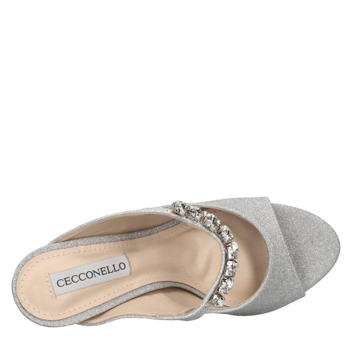 Mules in glitter e applicazioni 