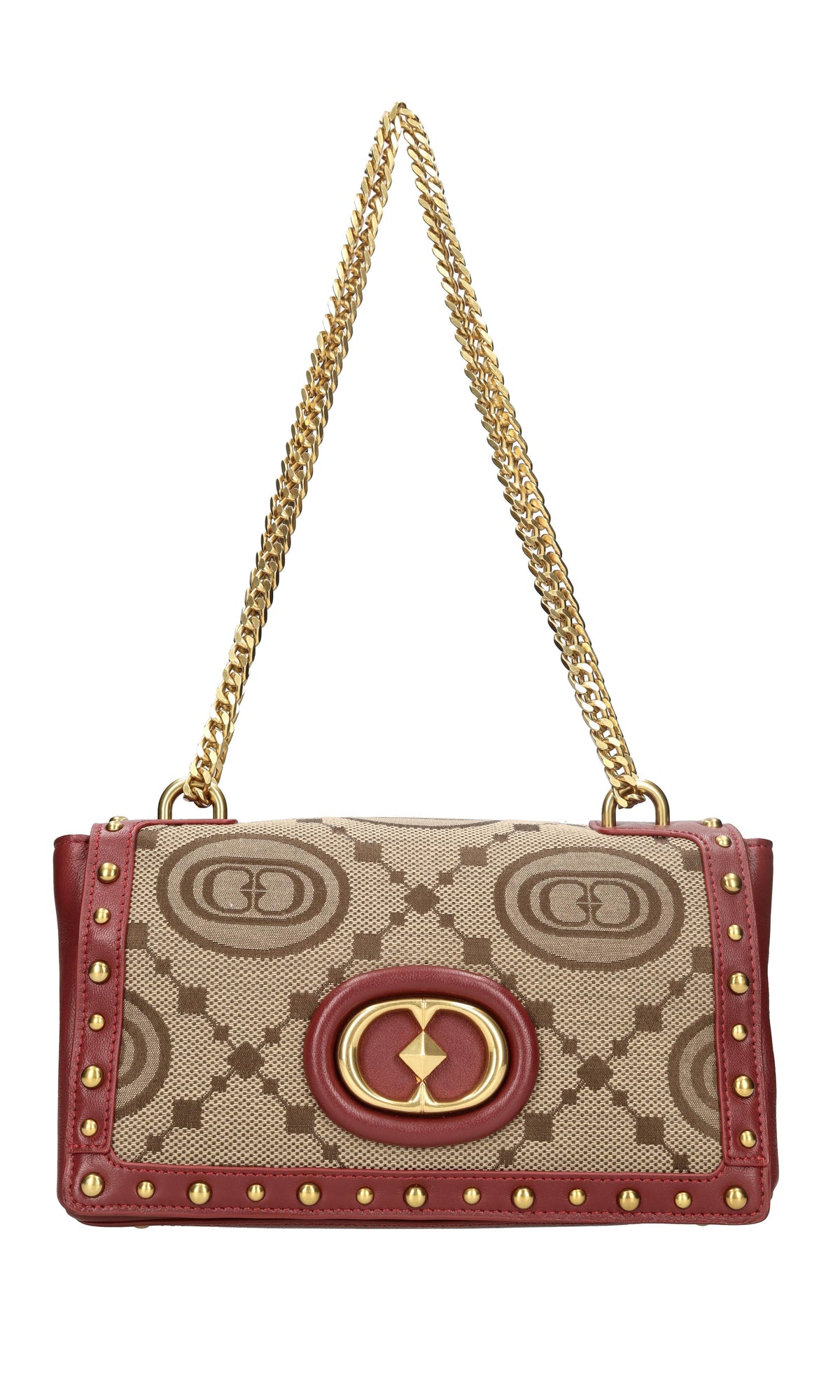 Borsa in pelle e tessuto 