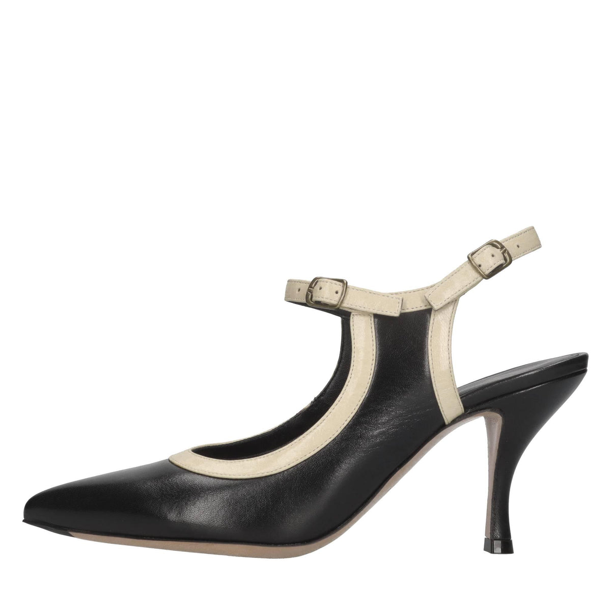 Décolleté slingback in pelle 