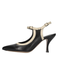 Décolleté slingback in pelle 