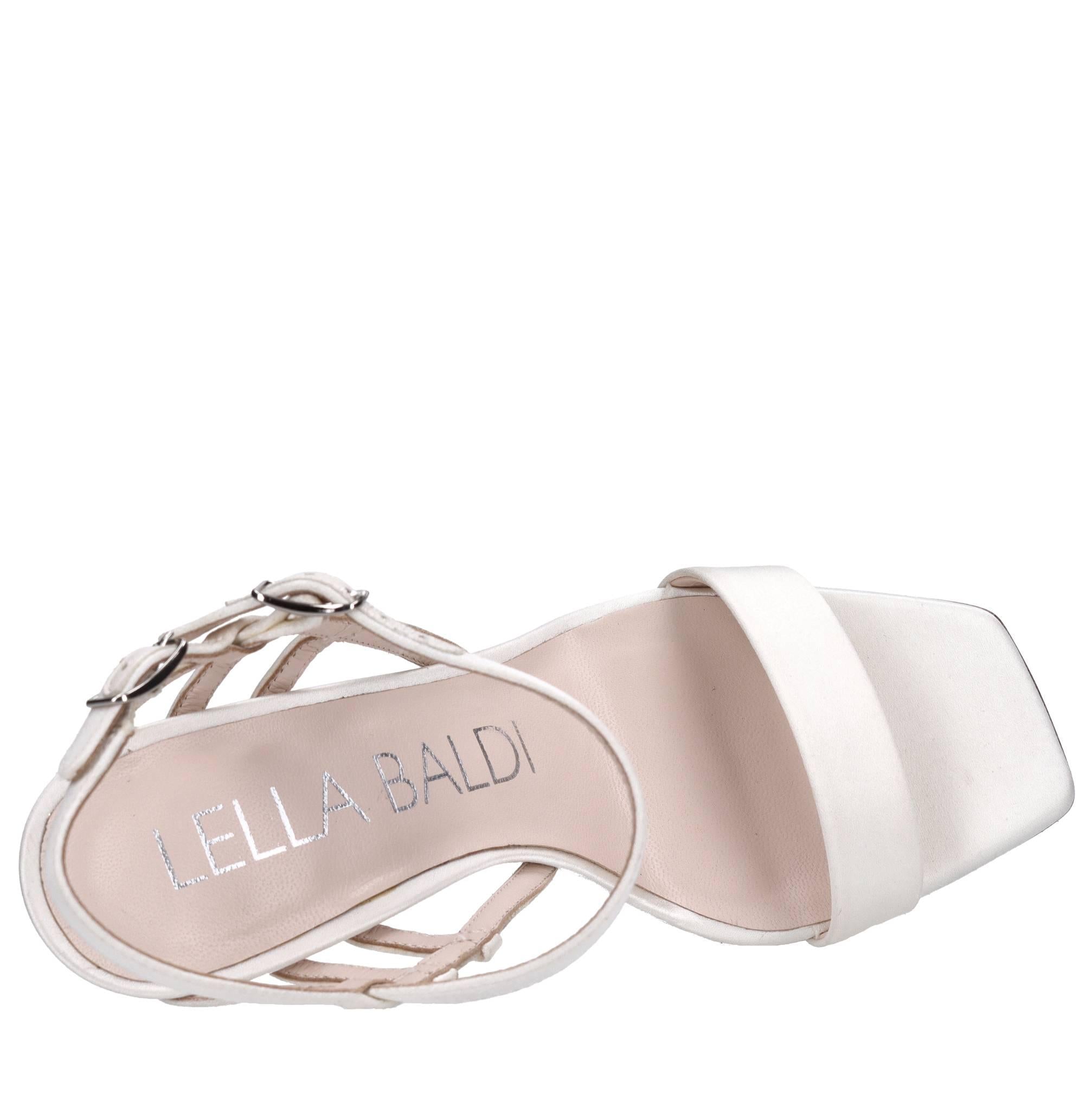 Sandali in pelle e raso 