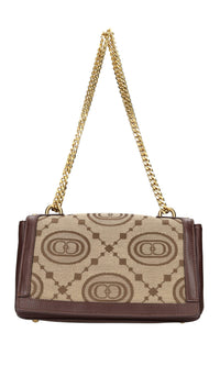 Borsa in pelle e tessuto 