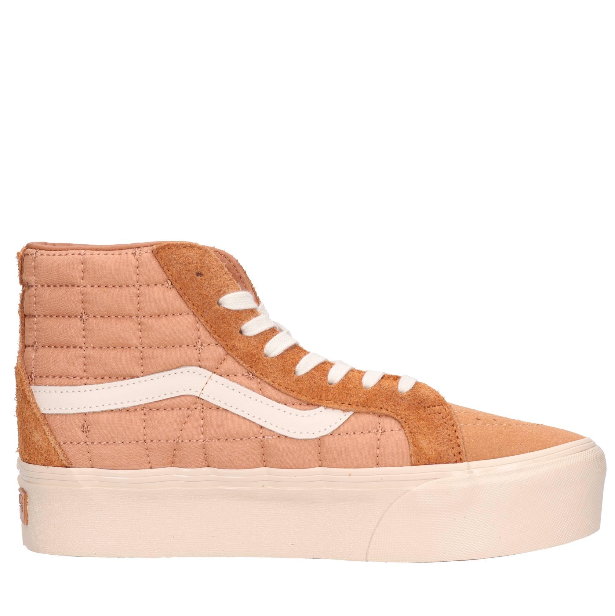 Sneakers in pelle e tessuto 