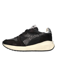 Sneakers in pelle e tessuto 