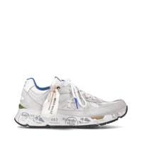 Sneakers in pelle scamosciata e tessuto 