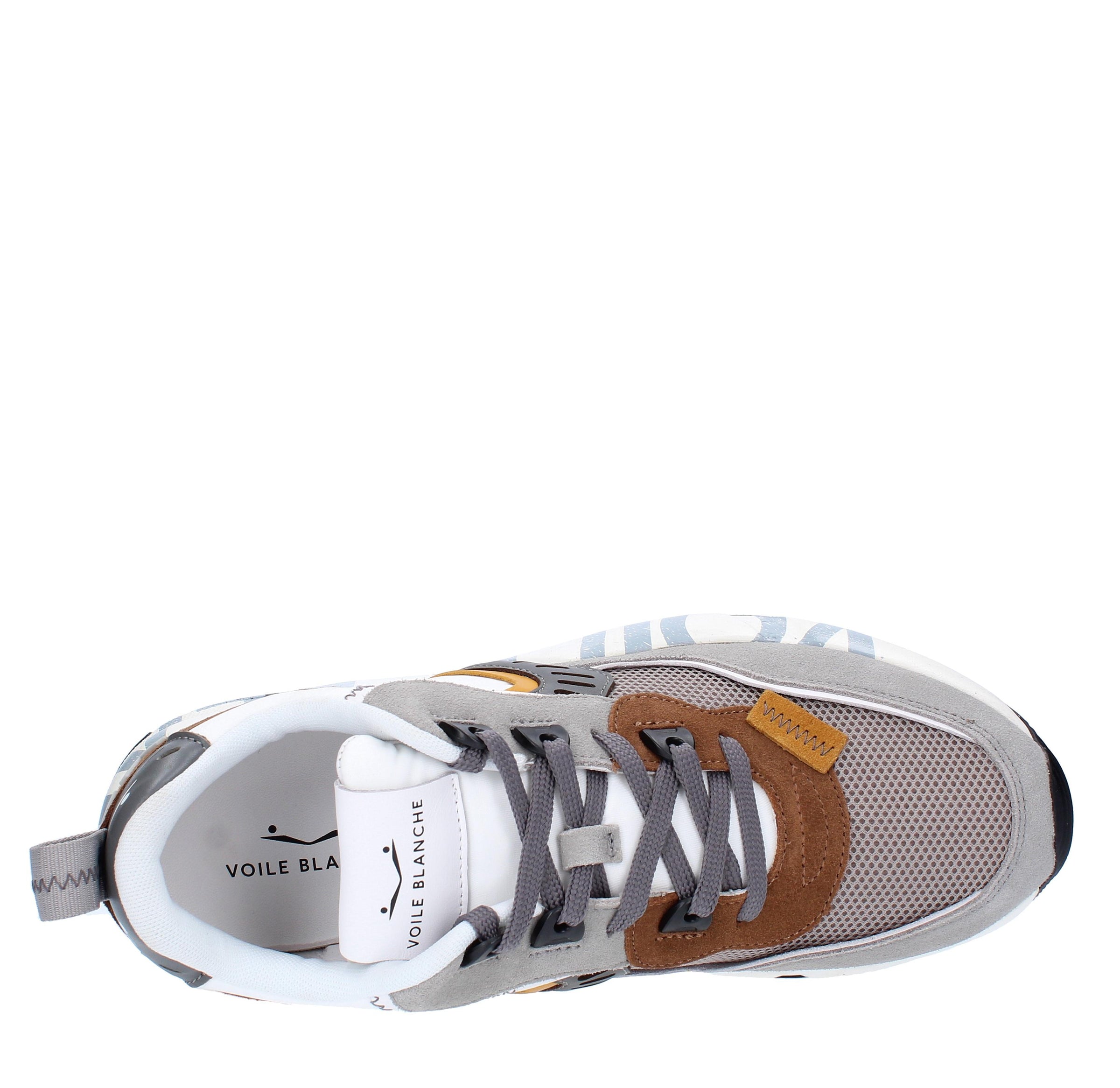 Sneakers in camoscio pelle e tessuto 