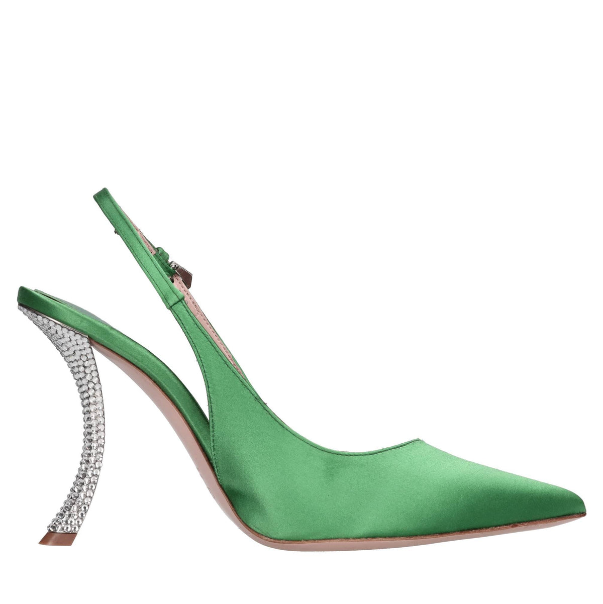 Décolleté slingback Paris in raso e strass 