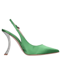 Décolleté slingback Paris in raso e strass 