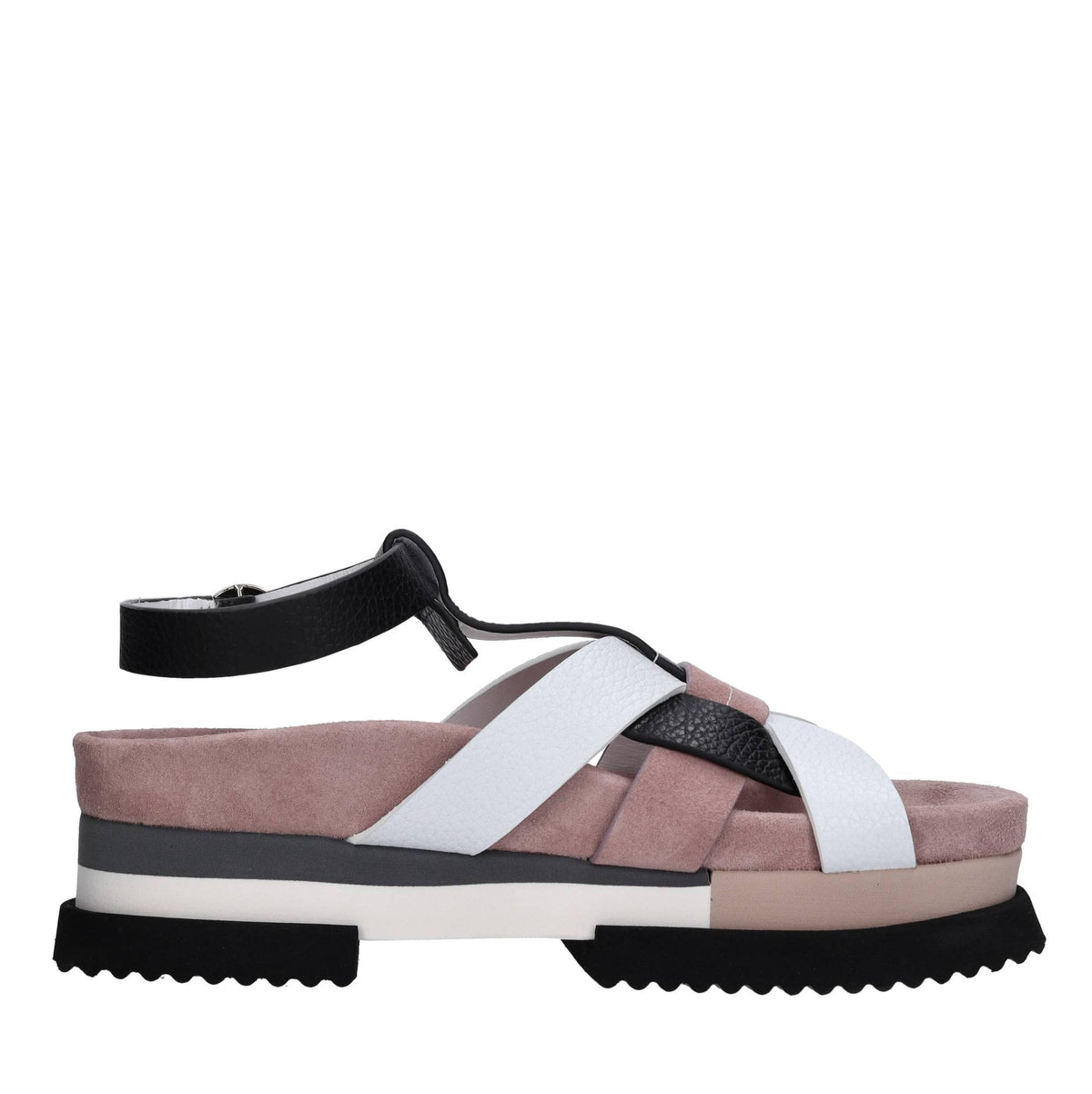 Sandali in pelle e camoscio 