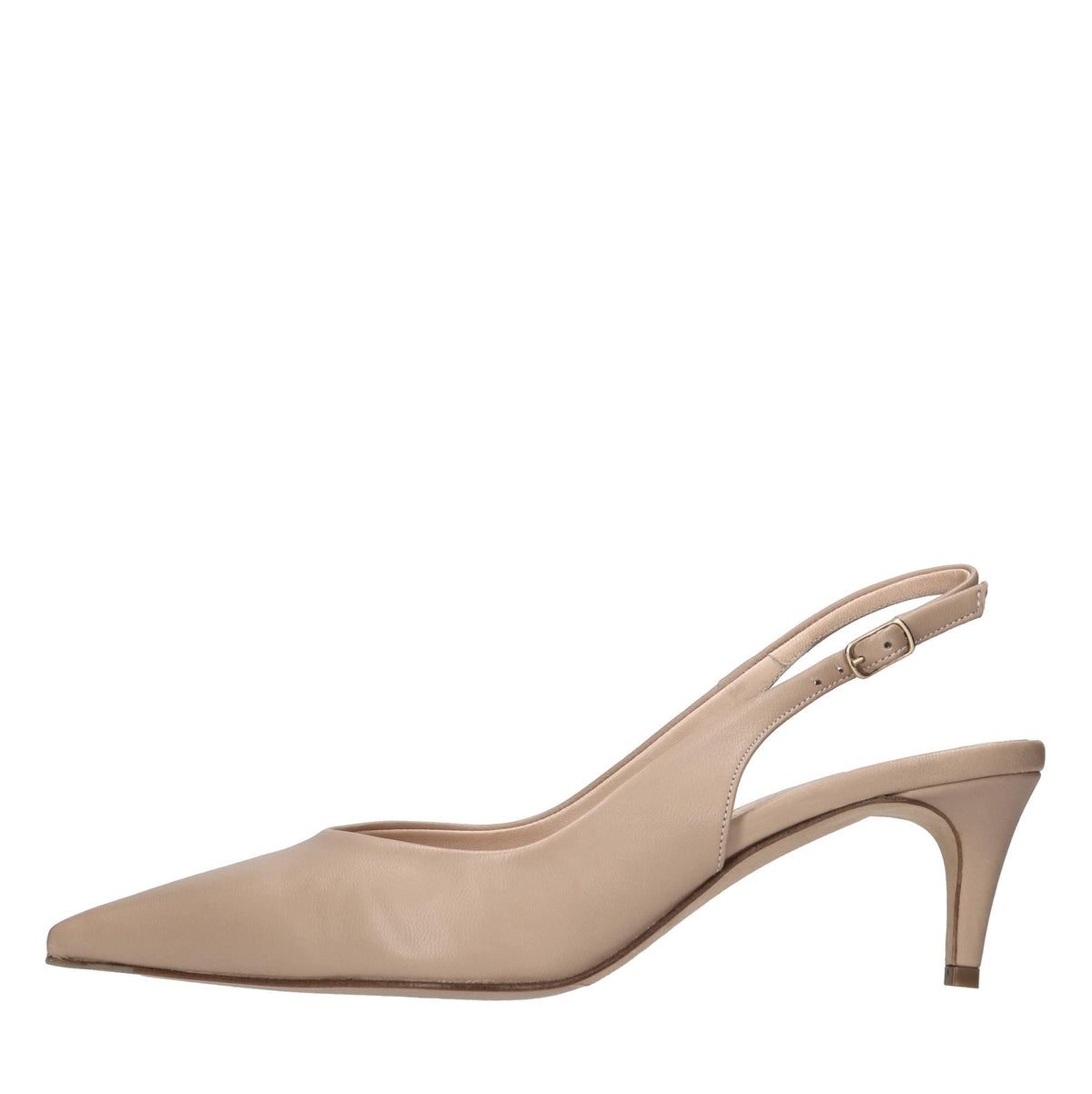 Décolleté slingback in pelle 