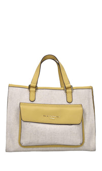 Borsa in tessuto e pelle 