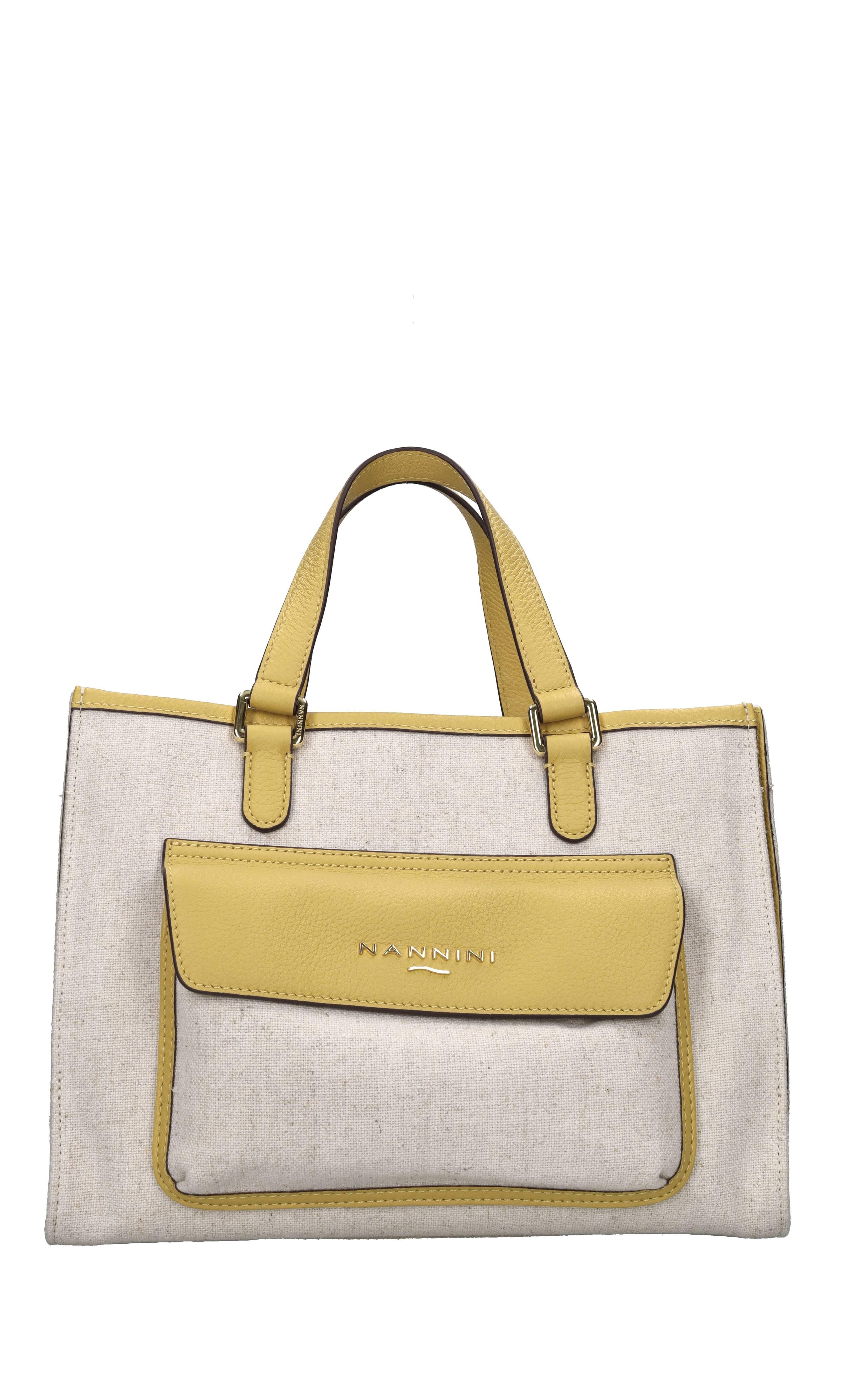 Borsa in tessuto e pelle 