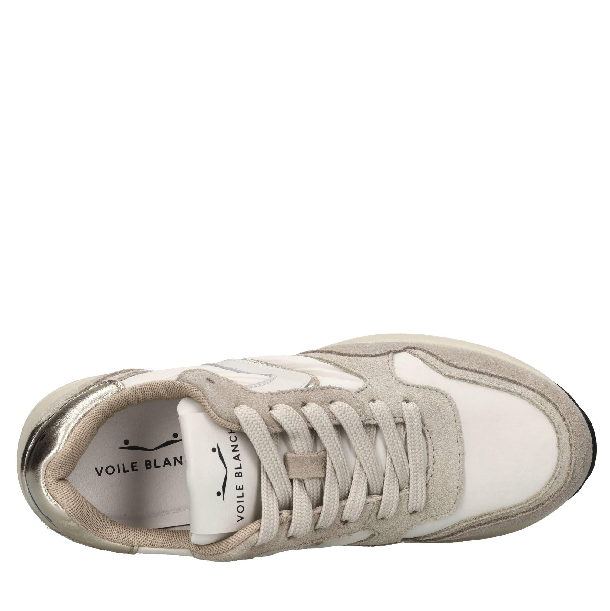 Sneakers in pelle e tessuto 
