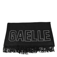 Poncho in panno con logo strass 