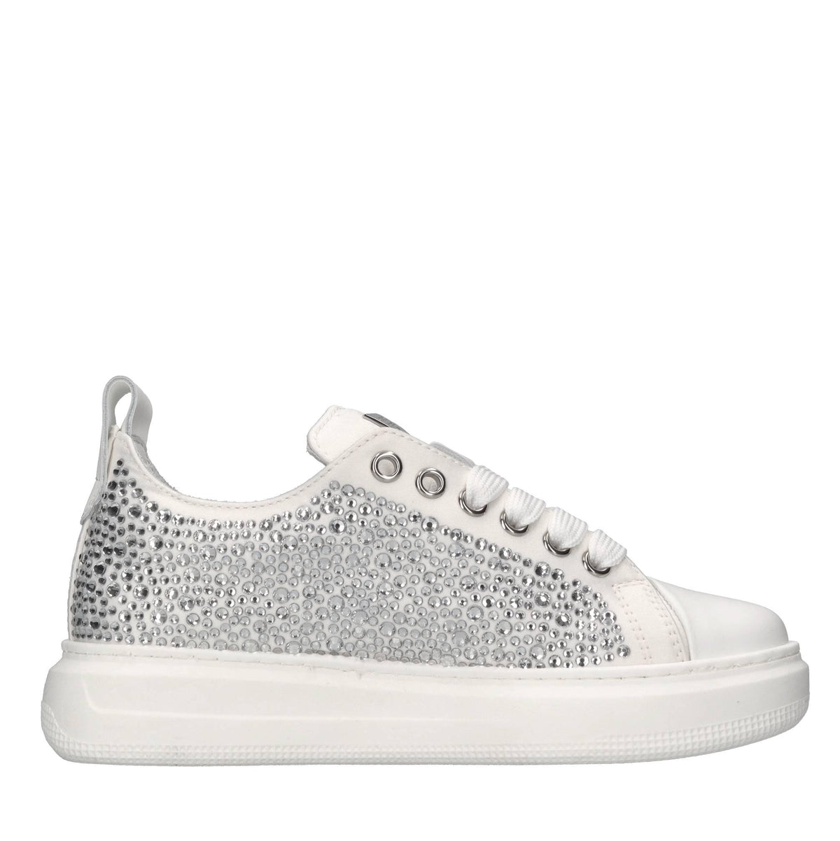 Sneakers in pelle e strass 