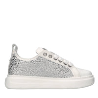 Sneakers in pelle e strass 