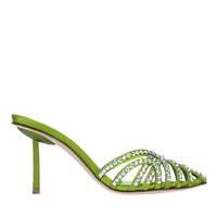 Mules in raso e strass 