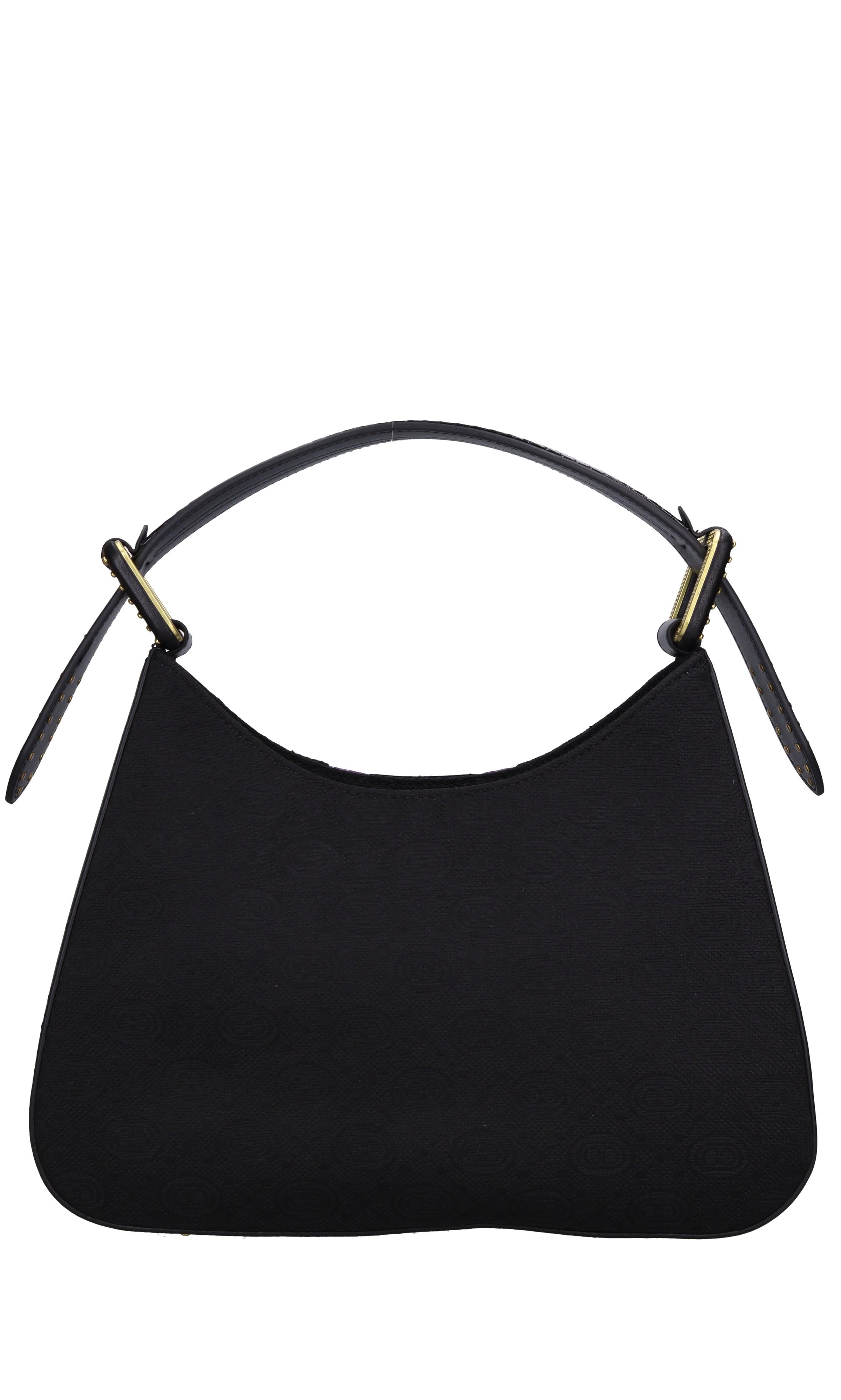 Borsa Monogram Shoulder in pelle e tessuto 