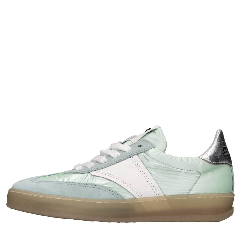Sneakers in pelle e tessuto 