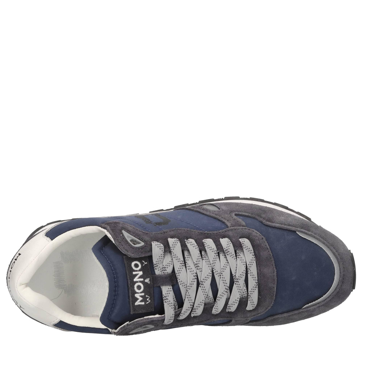Sneakers in pelle e tessuto 