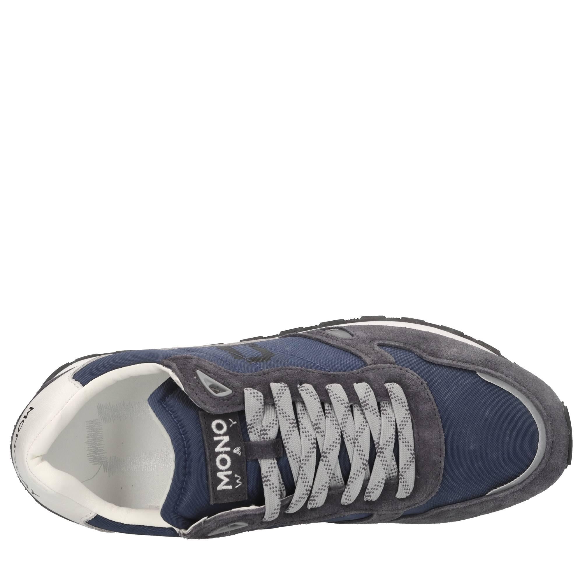Sneakers in pelle e tessuto 