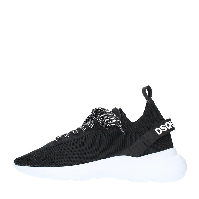 Sneakers in tessuto e pelle 